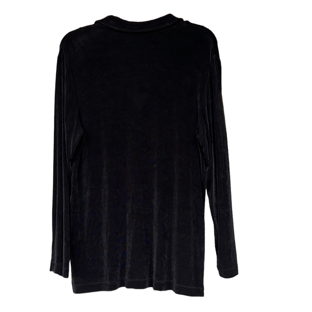 Chico’s Travelers Essential Black Long Sleeve Shirt Blouse. Sz M - Picture 4 of 4